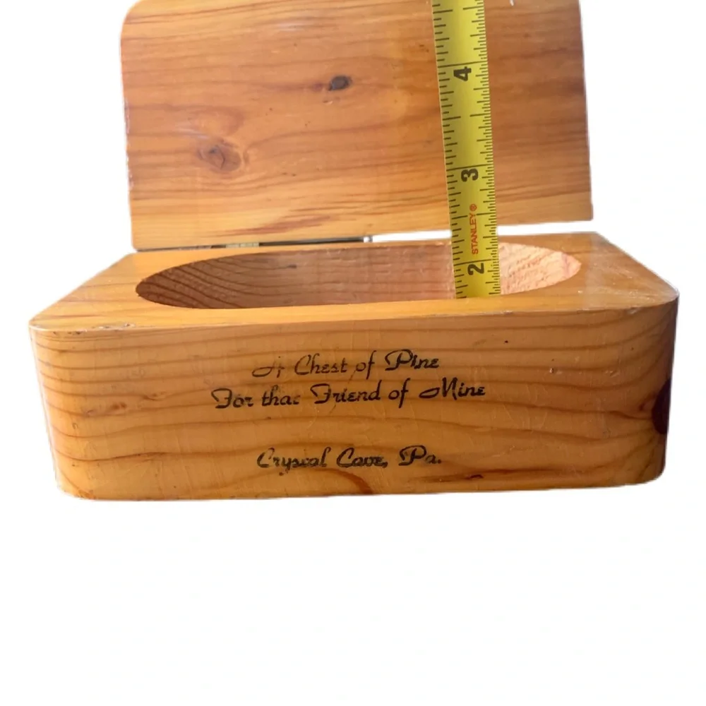Vintage Crystal Cave PA A Chest of Pine for A Friend of Mine Souvenir Box Style